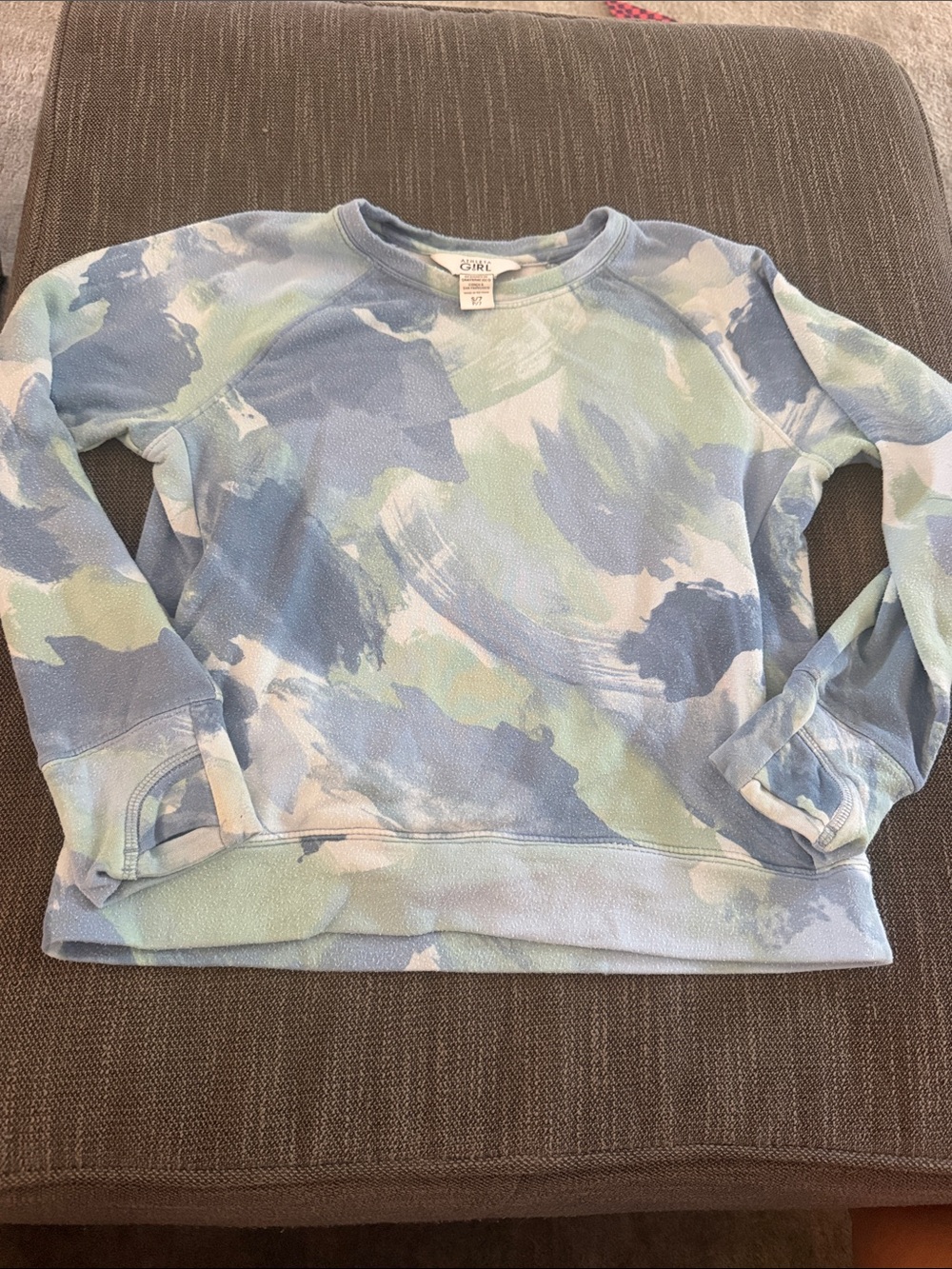 Athleta Girls Blue Tie-Dye Crewneck Sweatshirt